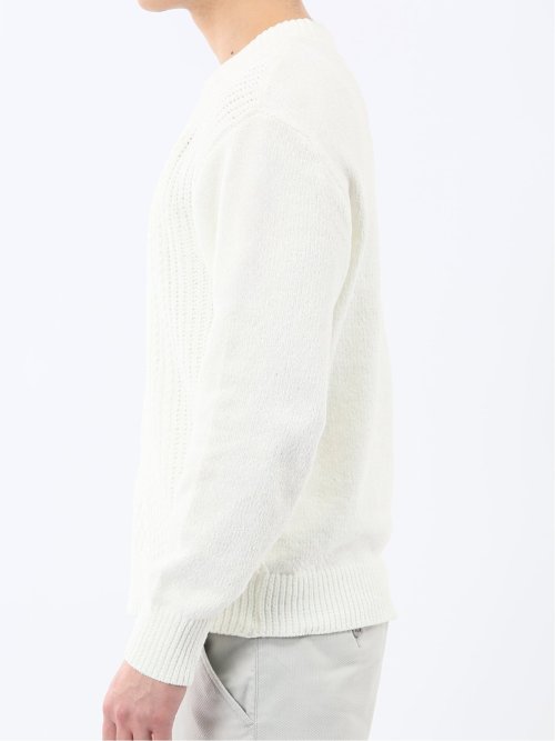 ハンドウォッシャブル モールケーブル編み クルーニット