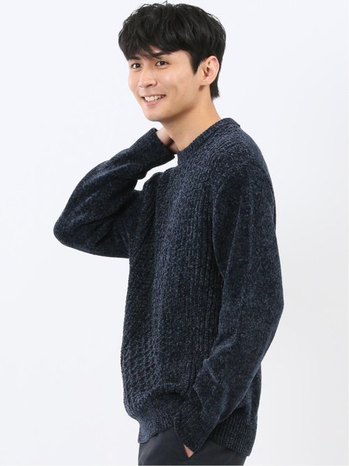 ハンドウォッシャブル モールケーブル編み クルーニット