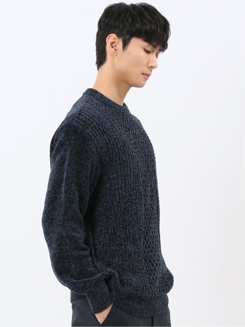 ハンドウォッシャブル モールケーブル編み クルーニット