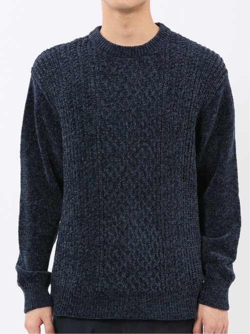 ハンドウォッシャブル モールケーブル編み クルーニット