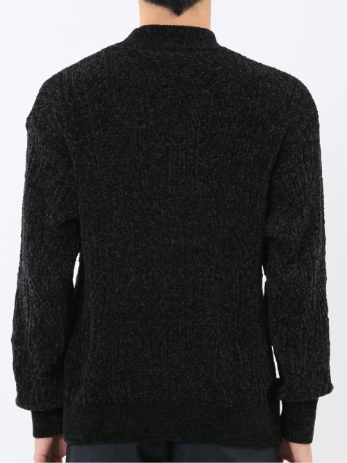 ハンドウォッシャブル モール幾何学柄 モックネックニット