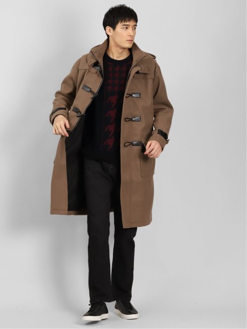 ウォッシャブル 柄切替 クルーニット