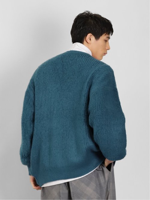 ウォッシャブル モヘアライク BIGニットカーディガン(M 74