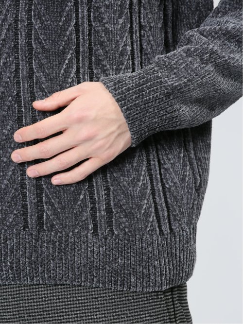 モールジャガード モックネックニット