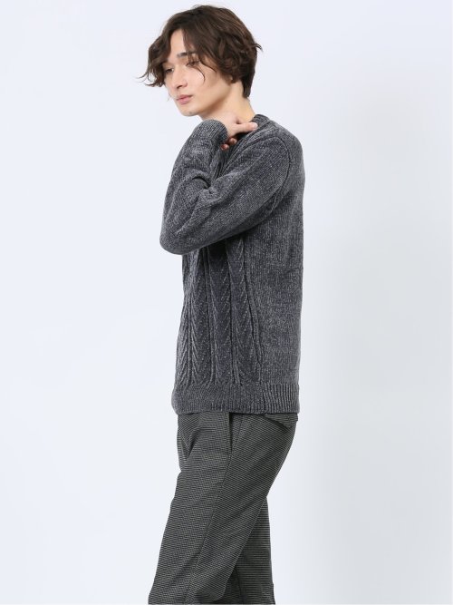 モールジャガード モックネックニット