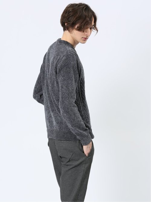 モールジャガード モックネックニット
