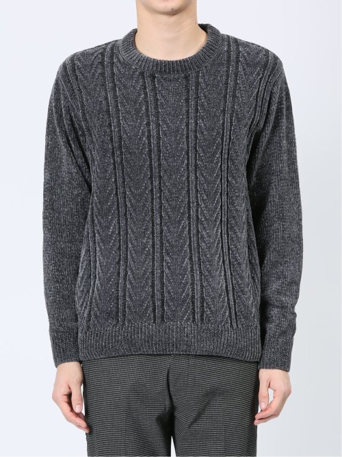 モールジャガード モックネックニット