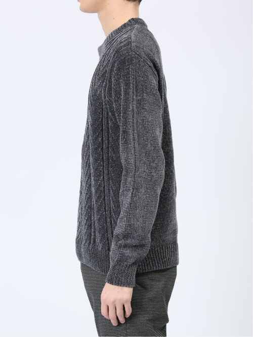 モールジャガード モックネックニット