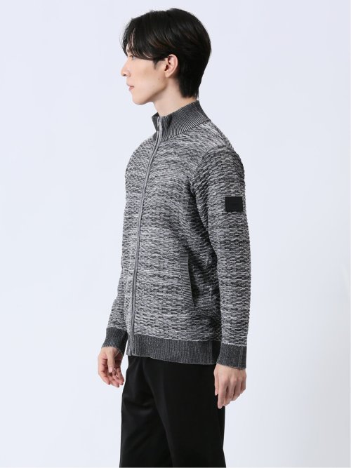 ジャガード スタンドニットアウター