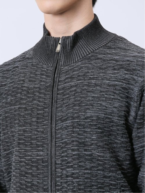 ジャガード スタンドニットアウター