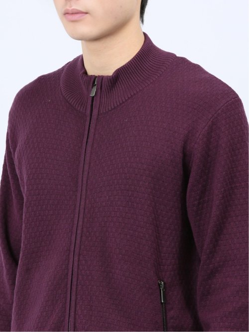 ジャガード スタンドニットアウター