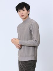 プレーティング モックネック ニット