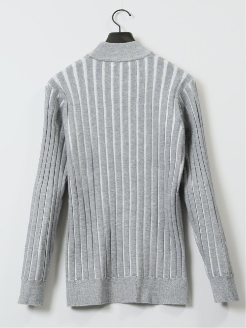針抜きプレーティング モックネック ニット