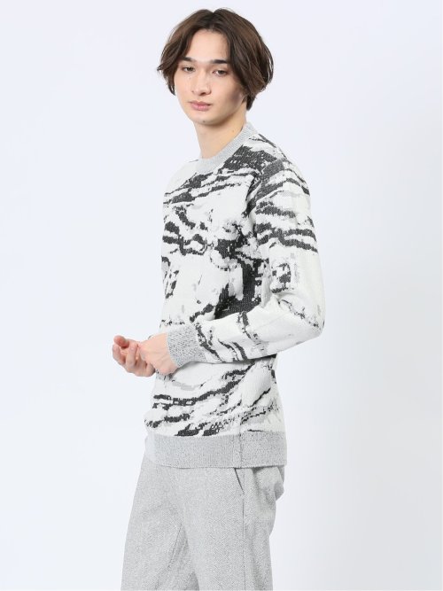 マーブルジャガード クルーニット