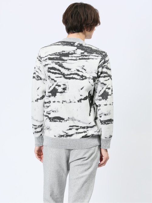 マーブルジャガード クルーニット