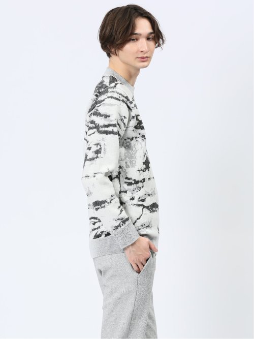 マーブルジャガード クルーニット