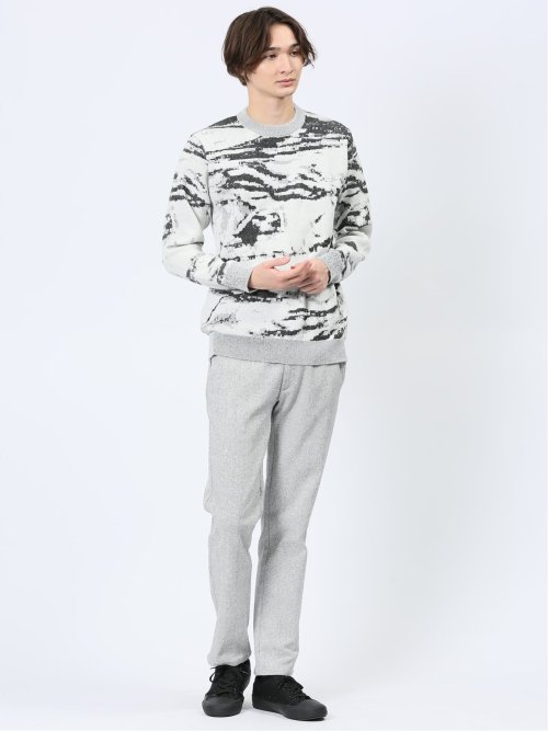 マーブルジャガード クルーニット