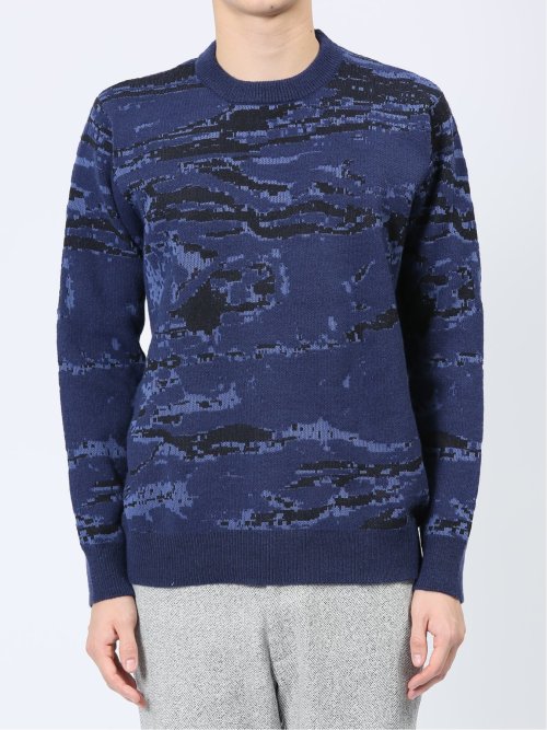 マーブルジャガード クルーニット