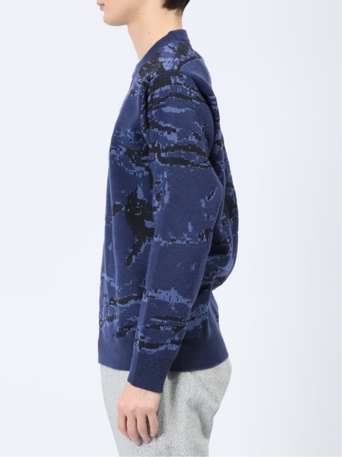 マーブルジャガード クルーニット