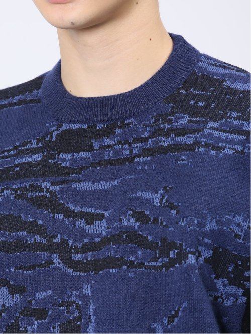 マーブルジャガード クルーニット