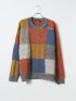【大きいサイズ】デシグアル ニット セーター メンズ 長袖 ストレッチ ハンドウォッシャブル クルーネック カラーブロック