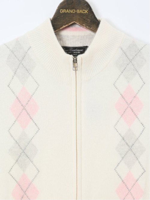 大きいサイズ】グランバック/GRAND-BACK カシミヤ100% フルジップ