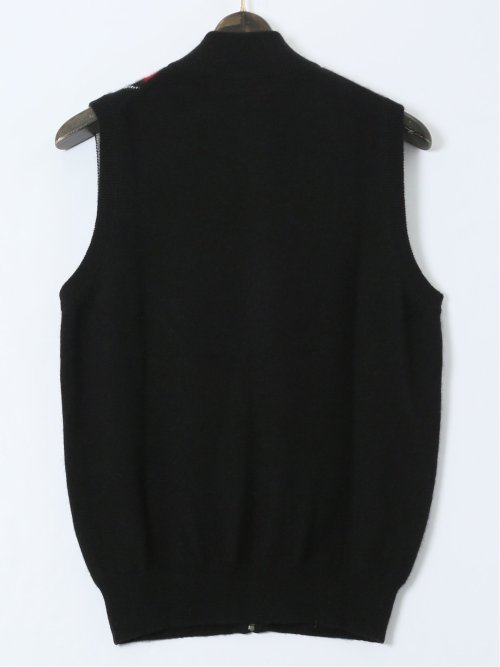 【大きいサイズ】グランバック/GRAND-BACK カシミヤ100% フルジップ ニットベスト