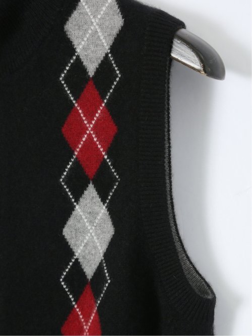 【大きいサイズ】グランバック/GRAND-BACK カシミヤ100% フルジップ ニットベスト