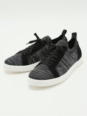 外羽根 ニット×スエード スニーカー