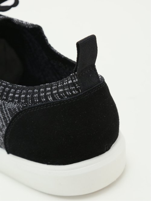 外羽根 ニット×スエード スニーカー