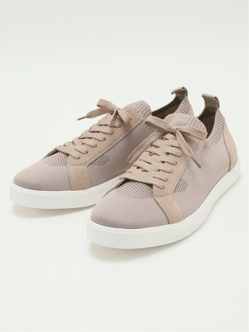 外羽根 ニット×スエード スニーカー