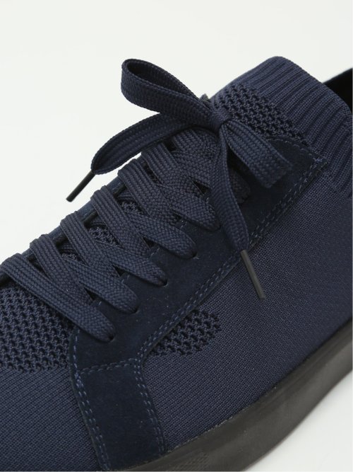 外羽根 ニット×スエード スニーカー