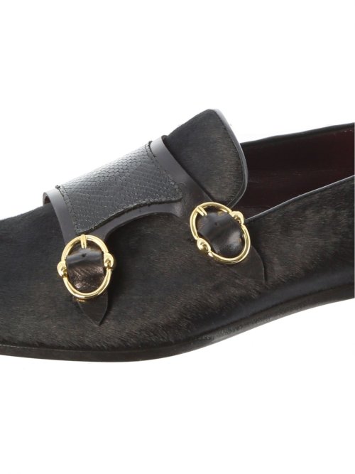 リドフォルト/LIDFORT ホースヘアダブルモンクローファー