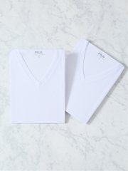 【大きいサイズ】フィラ/FILA エアーメッシュ Vネック半袖インナー 2枚組