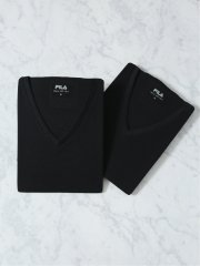 【大きいサイズ】フィラ/FILA エアーメッシュ Vネック半袖インナー 2枚組
