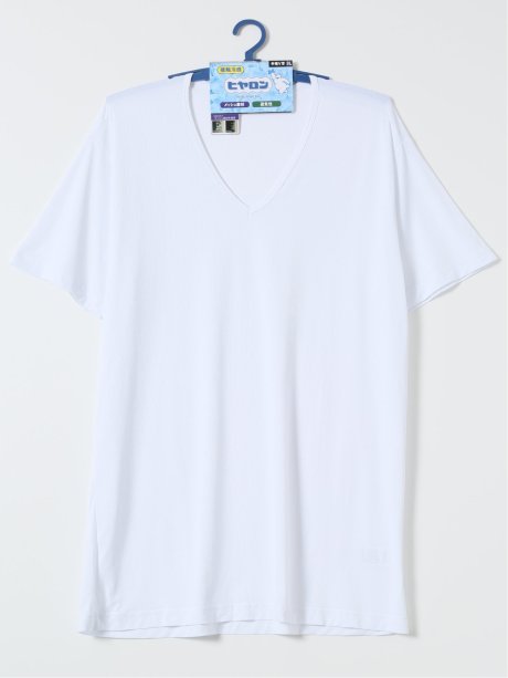 【大きいサイズ】ヒヤロン 接触冷感 アンダー Vネック 半袖 シャツ