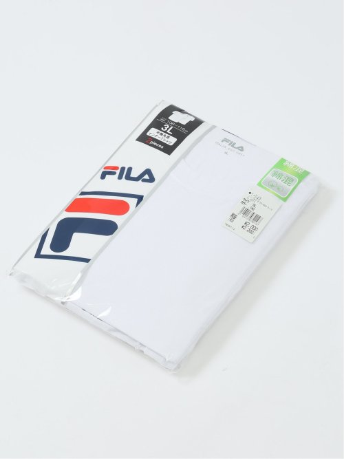 【大きいサイズ】フィラ/FILA 綿混 クルーネック半袖インナー 2枚組