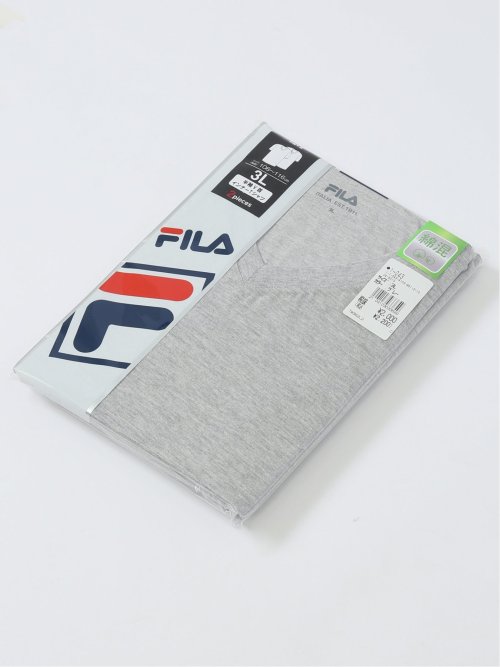 【大きいサイズ】フィラ/FILA 綿混 Vネック半袖インナー 2枚組