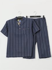 【大きいサイズ】彩匠庵 ストレッチ楊柳 リラクシング上下セット