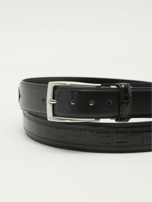 【大きいサイズ】ファットゥーラ/FATTURA 日本製 クロコ型押し レザーベルト