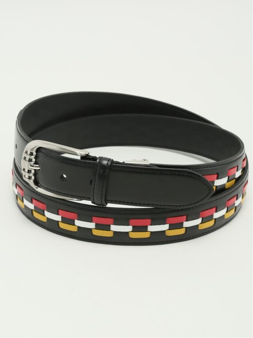 大きいサイズ】キース/KIETH スリーライン レザーベルト(LONG 05黒