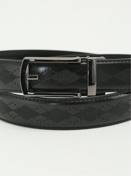 アジャストフリー アーガイル型押しベルト