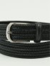 メッシュ ベルト メンズ ストレッチ ボンデッドレザーファイバ 無地 シングルピン