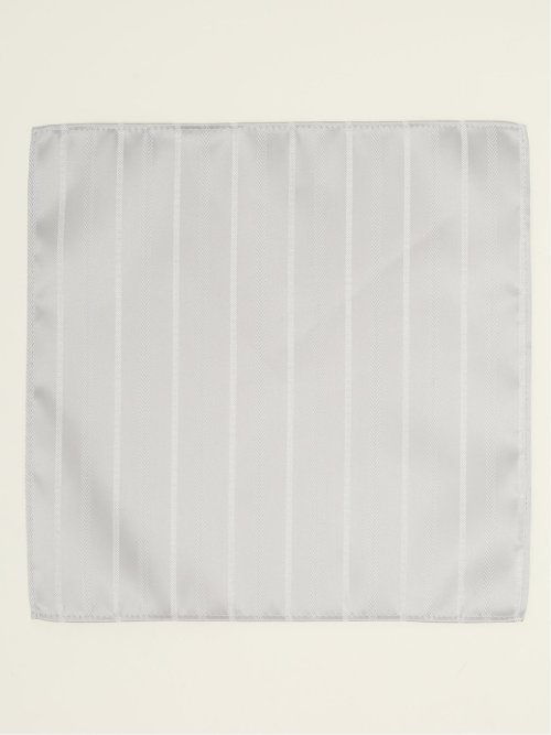 シルク混 ストライプ柄 フォーマルチーフ