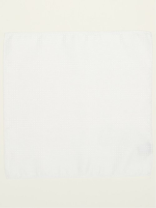 シルク混 グレンチェック柄 フォーマルチーフ