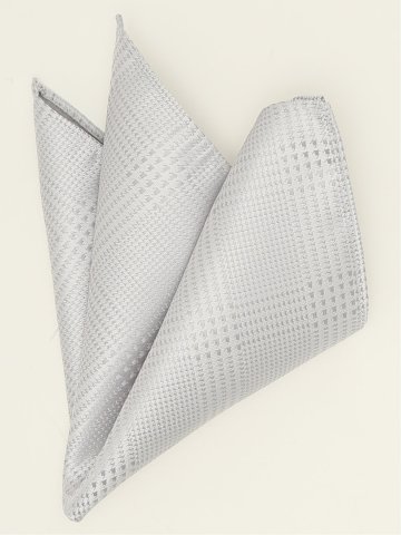 シルク混 グレンチェック柄 フォーマルチーフ