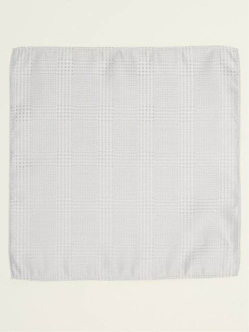 シルク混 グレンチェック柄 フォーマルチーフ