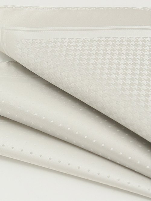 シルク混 四面 ジャガードチーフ