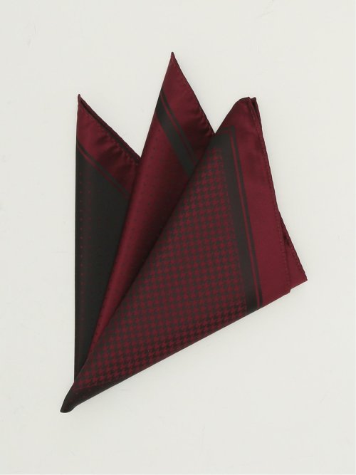 シルク混 四面 ジャガードチーフ