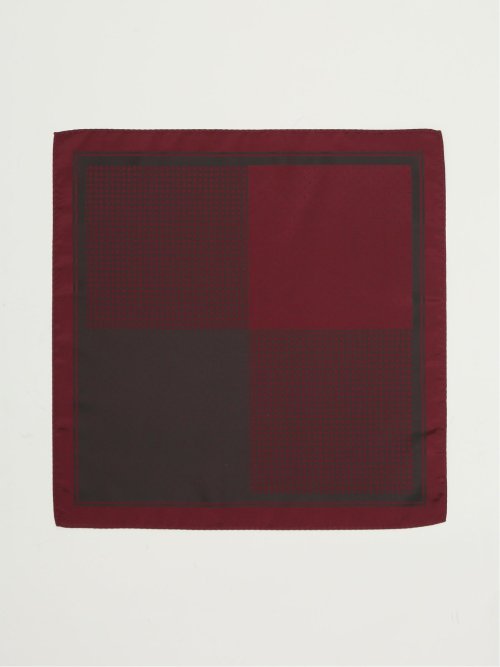 シルク混 四面 ジャガードチーフ